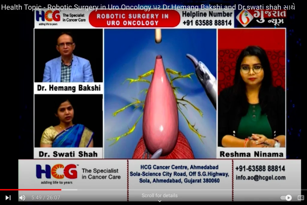 Dr Swati Shah was invited for discussion on Robotic Surgery. She shared her views on the benefits and use of the latest technology in medical field.