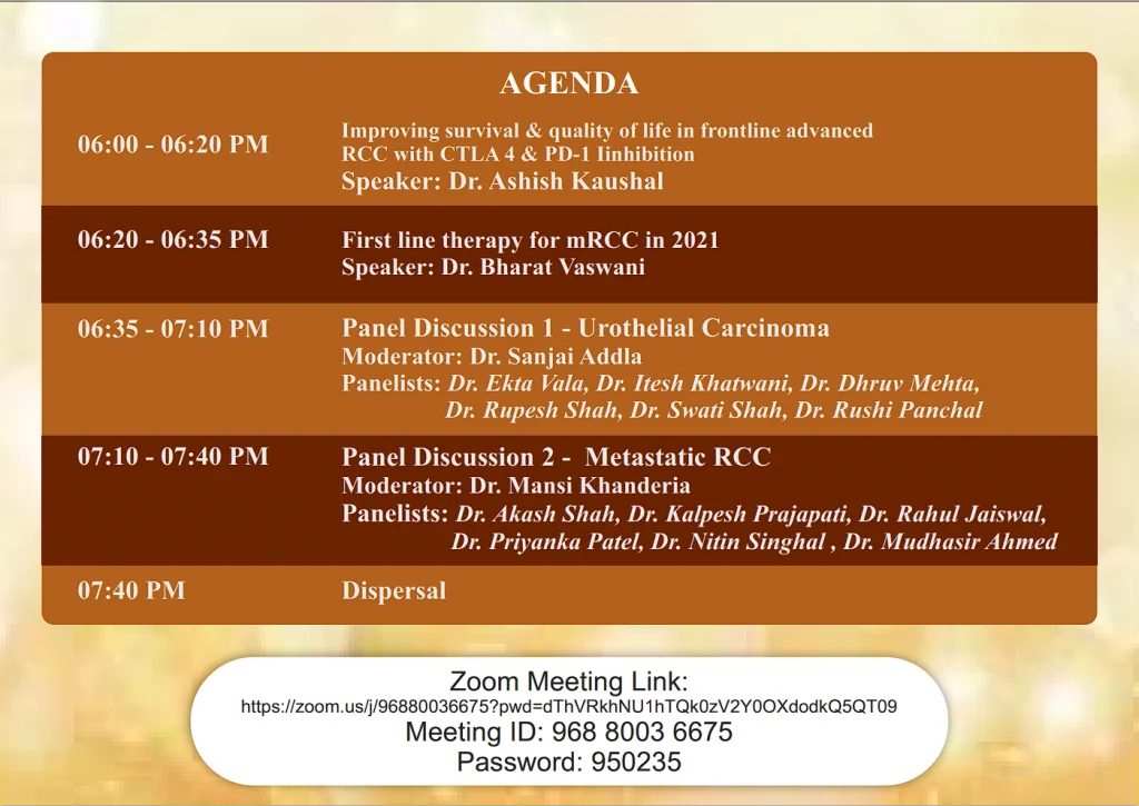 Scientific Chair in the Virtual Meet on Kidney and Urinary Bladder Cancer, 17.4.21 2