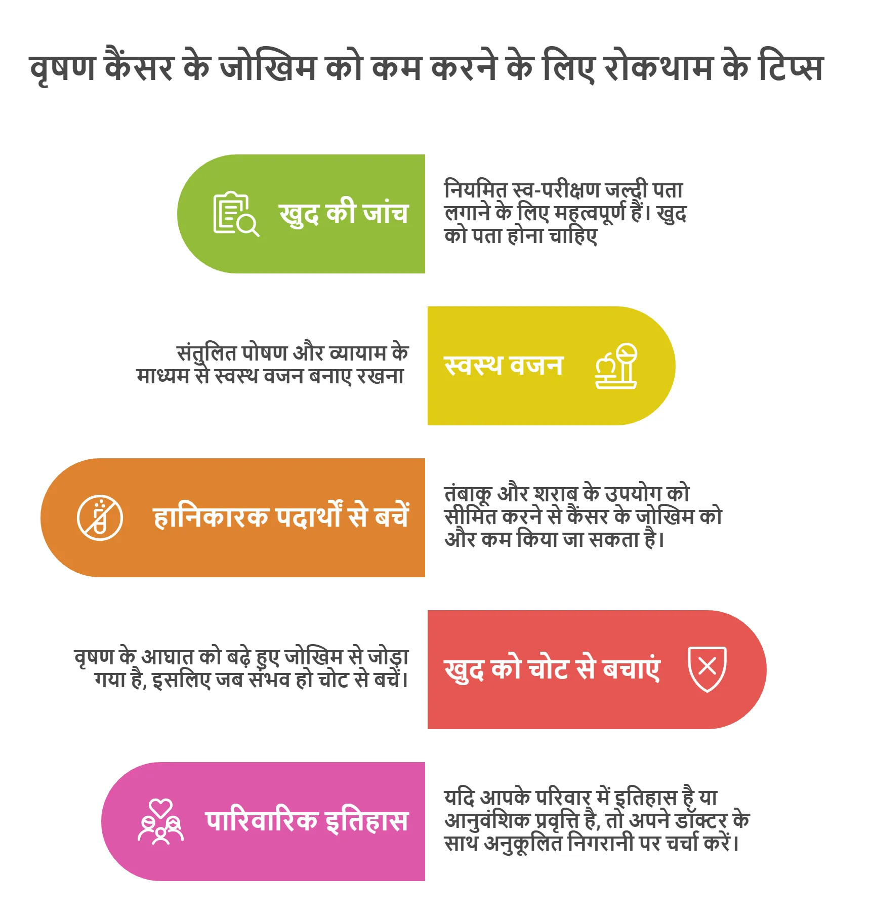 वृषण कैंसर के जोखिम को कम करने के लिए रोकथाम के टिप्स