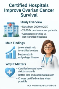 Comparison of survival in ovarian cancer patients following treatment in certified gynecologic oncology centers and non-certified hospitals DOI- 10.1186s13048-025-01843-8
