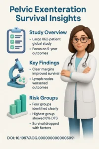 Complications and Recurrence After Pelvic Exenteration for Gynecologic Malignancies Survival Analysis From the COREPEX Study. DOI- 10.1097AOG.0000000000006051