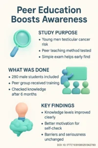 Effect of Peer Education on Health Responsibility, Beliefs, Knowledge, and Practices for Testicular Cancer DOI 10.117710901981251342790