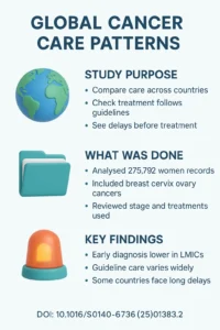 Global variation in patterns of care and time to initial treatment for breast, cervical, and ovarian cancer. DOI 10.1016S0140-6736(25)01383-2