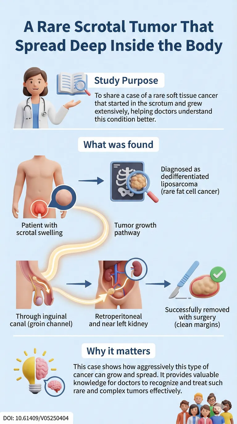 A Rare Scrotal Tumor That Spread Deep Inside the Body