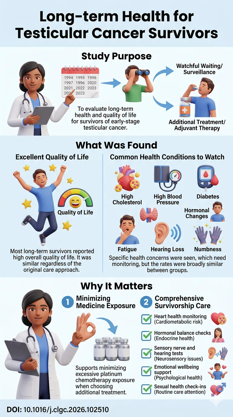 Patient-Reported Outcomes and Long-Term Toxicity in stage I TGCT A Retrospective Single-Center Cohort (1994-2023).DOI 10.1016j.clgc.2026.102510