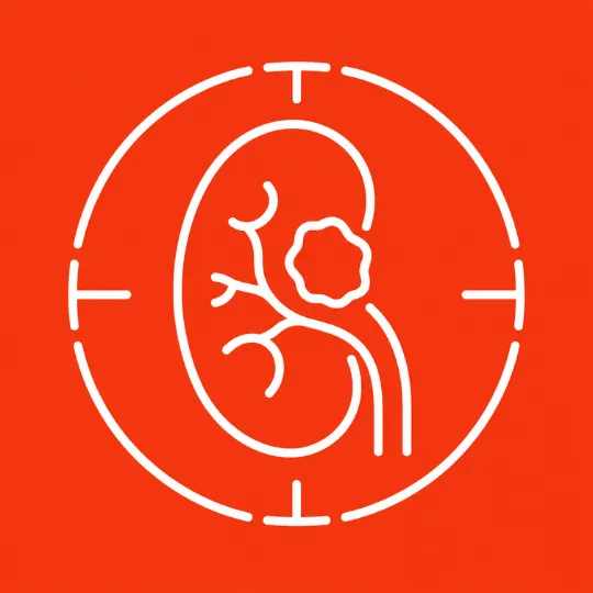 Kidney mass on sonography, CT scan, or MRI